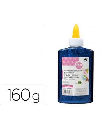 Purpurina pegamento liderpapel fantasia azul metalizado bote de 160 gr