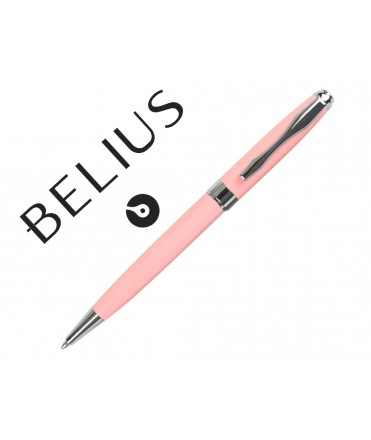 Boligrafo belius marsella rosa mecanismo helicoidal punta 1 mm tinta azul en estuche