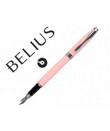 Pluma belius marsella rosa tinta azul en estuche