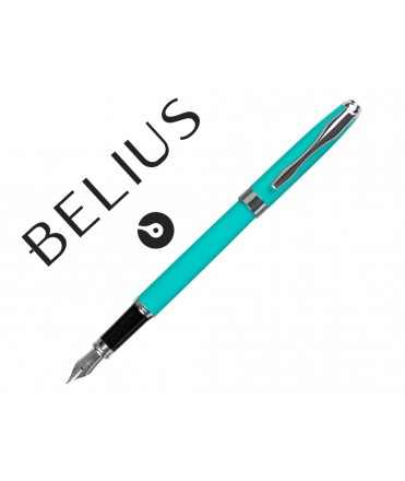Pluma belius marsella verde menta tinta azul en estuche
