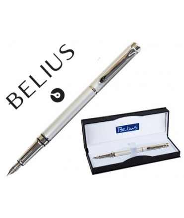 Pluma belius nuremberg gris tinta azul en estuche