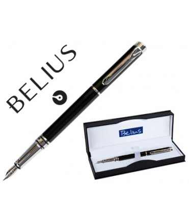 Pluma belius nuremberg negro tinta azul en estuche