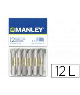 Lapices cera manley unicolor plata n.75 caja de 12 unidades