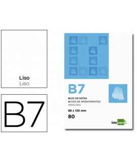 Bloc notas liderpapel liso b7 80 hojas 60g/m2 perforado