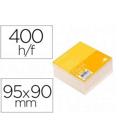 Taco papel liderpapel sin encolar blanco 400 hojas 95x90x40 mm 80 g