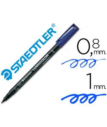 Rotulador staedtler lumocolor retroproyeccion punta de fibrapermanente 317-3 azul punta media redonda 0.8-1 mm