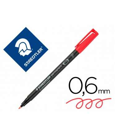 Rotulador staedtler lumocolor retroproyeccion punta de fibrapermanente 318-2 rojo punta fina redonda 0.6 mm