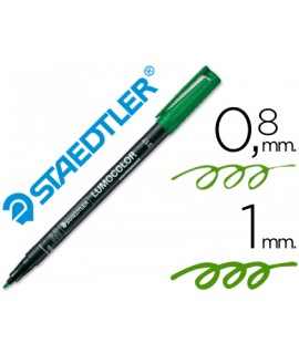 Rotulador staedtler lumocolor retroproyeccion punta de fibrapermanente 317-5 verde punta media redonda 0.8-1 mm