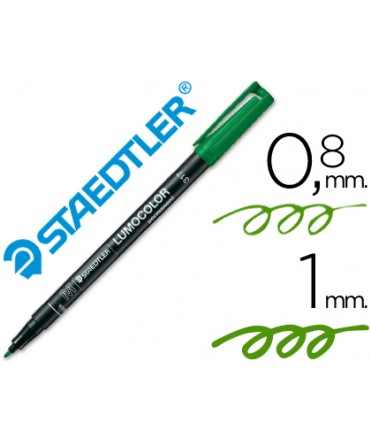 Rotulador staedtler lumocolor retroproyeccion punta de fibrapermanente 317-5 verde punta media redonda 0.8-1 mm