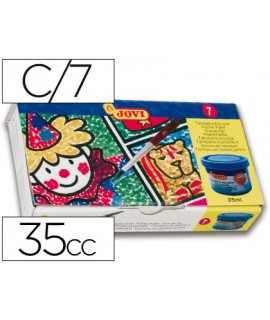 Tempera escolar jovi 35 ml caja de 7 colores surtidos