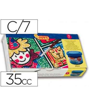 Tempera escolar jovi 35 ml caja de 7 colores surtidos