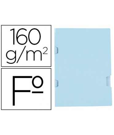 Subcarpeta liderpapel folio azul tres uñeros plastificada 160g/m2