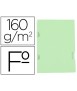 Subcarpeta liderpapel folio verde tres uñeros plastificada 160g/m2