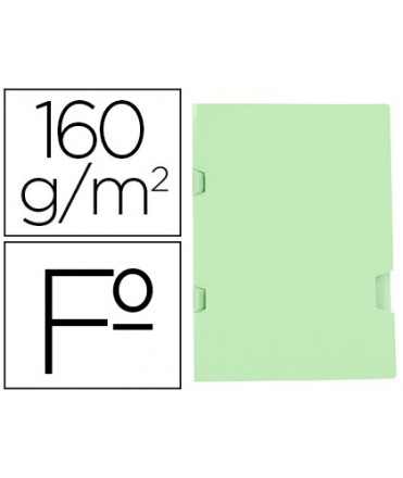 Subcarpeta liderpapel folio verde tres uñeros plastificada 160g/m2