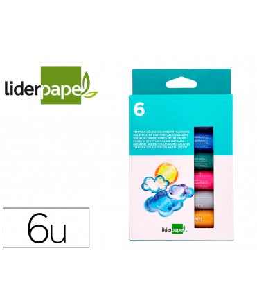 Tempera solida en barra liderpapel escolar 10 gr caja de 6 colores surtidos