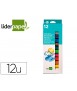 Tempera solida en barra liderpapel escolar 10 g caja de 12 colores surtidos