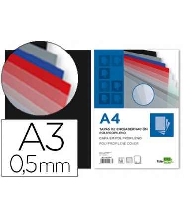 Binding cover liderpapel polypropylene a3 0.5 mm matt black pack of 100 units