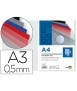 Binding cover liderpapel polypropylene a3 0.5 mm transparent pack of 100 units