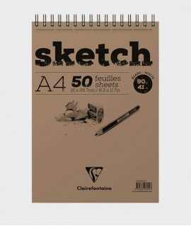 Drawing pad ClaireFontaine DIN A4, 90g. 100 sheets
