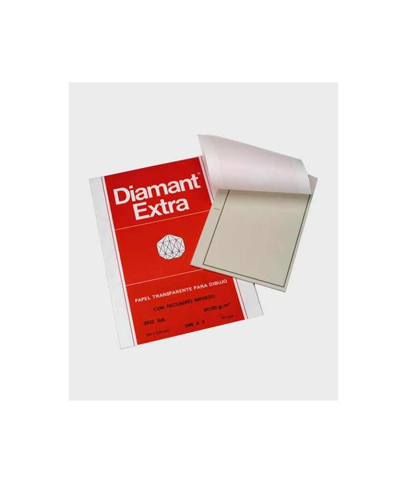 Bloc de 50 hojas de papel vegetal A3 Diamant Extra