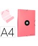 Carpeta antartik clasificadora a4 12 departamentos gomas carton forrado color coral