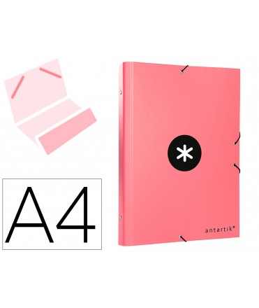 Carpeta antartik clasificadora a4 12 departamentos gomas carton forrado color coral