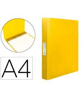Carpeta liderpapel 4 anillas 25 mm mixtas polipropileno din a4 amarillo fluor opaco