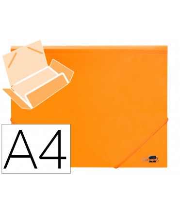 Carpeta liderpapel gomas tres solapas polipropileno din a4 color naranja opaco