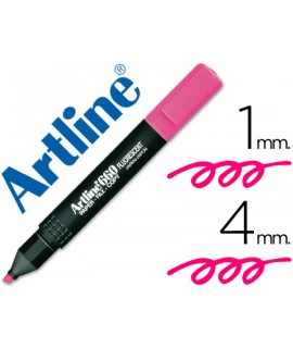 Rotulador artline fluorescente ek-660 rosa punta biselada