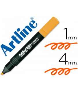 Rotulador artline fluorescente ek-660 naranja punta biselada