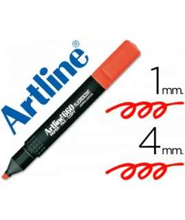 Rotulador artline fluorescente ek-660 rojo punta biselada