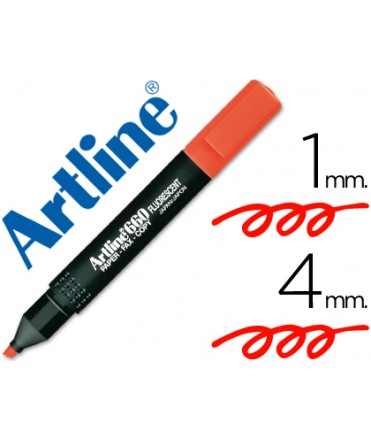 Rotulador artline fluorescente ek-660 rojo punta biselada