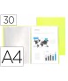Carpeta liderpapel escaparate 30 fundas polipropileno din a4 amarillo fluor opaco