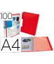 Carpeta liderpapel personaliza 100 fundas polipropilenodin a4 rojo translucido con cajetin