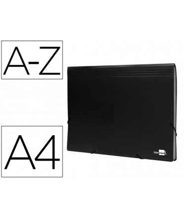 Folder liderpapel Classifier Bellows Polypropylene Din A4 Matt Black 13 Departments