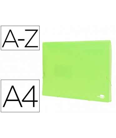 Carpeta liderpapel clasificador fuelle polipropileno din a4 amarillo fluor opaco 13 departamentos
