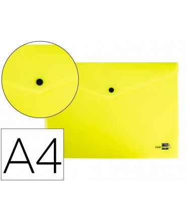 Carpeta liderpapel dossier broche polipropileno din a4 amarillo fluor opaco 50 hojas