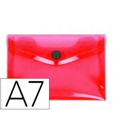 Folder liderpapel dossier with polypropylene clasp din a7 translucent red