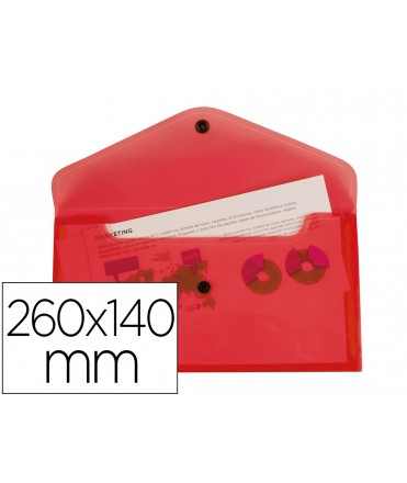 Carpeta liderpapel dossier broche polipropileno tamaño sobre americano 260x140 mm rojo translucido