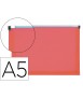 Dossier folder liderpapel a5 translucent red zipper closure