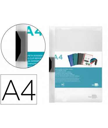 Carpeta liderpapel dossier pinza lateral polipropileno din a4 transparente 60 hojas pinza deslizante