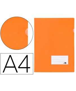 Carpeta liderpapel dossier a4 uñero con tarjetero y solapa naranja fluor opaco