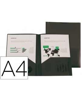 Folder liderpapel dossier two kangaroo bags polypropylene DIN A4 matt black
