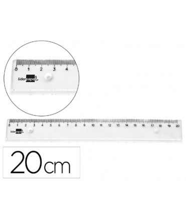 Regla liderpapel plastico irrompible transparente 20 cm