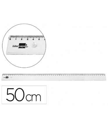 Transparent unbreakable plastic liderpapel ruler 50 cm