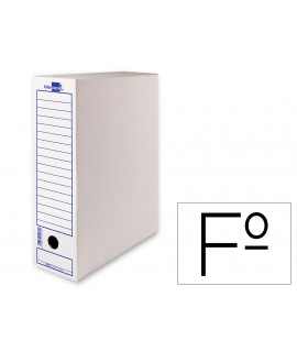 Definitive file box liderpapel recycled cardboard sheet 400g/m2 spine 100 mm white 365x100x251 mm