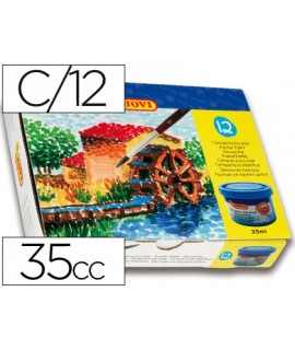 Tempera escolar jovi 35 ml caja de 12 colores surtidos