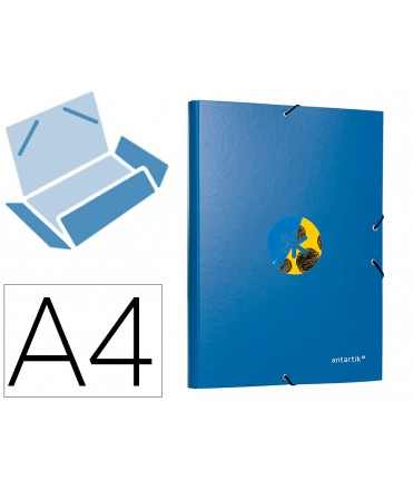 Carpeta liderpapel antartik gomas a4 3 solapas carton forrado trending color azul
