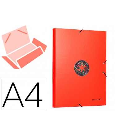 Carpeta liderpapel antartik gomas a4 3 solapas carton forrado trending color rojo