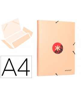 Carpeta liderpapel antartik gomas a4 3 solapas carton forrado trending color coral